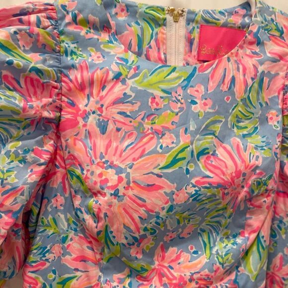 Lilly Pulitzer Roni Short Sleeve Stretch Mini Dress in Blue Peri.Size 0 - Picture 8 of 16